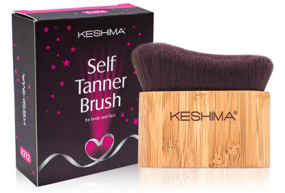 Picture of Self Tanner Brush by Keshima - Large Self Tanning Brush for Face and Body Makeup Brush Application - Kabuki Self Tan Brush Applicator for Smooth and Even Coverage