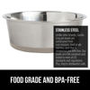 Picture of Gorilla Grip Stainless Steel Metal Dog Bowl Set of 2, Rubber Base, Heavy Duty Feeding Dishes, Food Grade BPA Free, Less Sliding, Quiet Pet Bowls for Cats and Dogs, Holds 2 Cups (16 fl oz), Beige