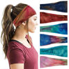 Picture of YONUF Headbands For Women Workout Wide Headband Yoga Head Bands For Women's Hair Accessories Girls Fashion Band Tie Dye 6 Pack