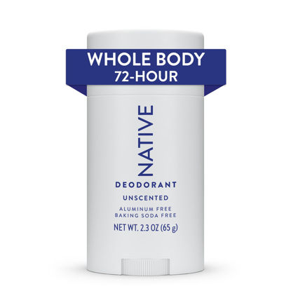 Picture of Native Whole Body Deodorant Stick Contains Naturally Derived Ingredients, Deodorant for Men and Women | 72 Hour Odor Protection, Aluminum Free with Coconut Oil and Shea Butter | Unscented