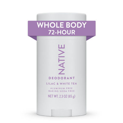 Picture of Native Whole Body Deodorant Stick Contains Naturally Derived Ingredients, Deodorant for Men and Women | 72 Hour Odor Protection, Aluminum Free with Coconut Oil and Shea Butter | Lilac & Tea