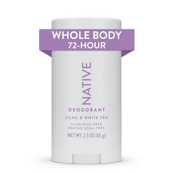 Picture of Native Whole Body Deodorant Stick Contains Naturally Derived Ingredients, Deodorant for Men and Women | 72 Hour Odor Protection, Aluminum Free with Coconut Oil and Shea Butter | Lilac & Tea