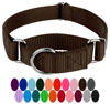 Picture of Country Brook Petz - Brown Martingale Heavy Duty Nylon Dog Collar - 21 Vibrant Color Options (3/4 Inch Width, Small)