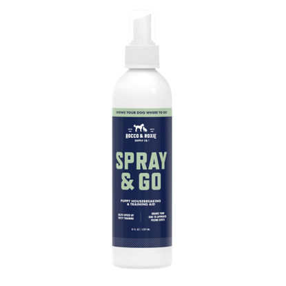 Picture of Rocco & Roxie Puppy Potty Training Go Here Spray for Dogs - Attract Dog to Pee in One Spot - Behavior and Housebreaking Aids - Indoor and Outdoor - Tools and Supplies for Dogs and Puppies Made in USA