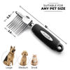 Picture of Poodle Pet Dematting Fur Rake Comb Brush Tool - Dog and Cat Comb with Long 2.5 Inches Steel Safety Blades for Detangling Matted or Knotted Undercoat Hair (Black, Dematting Comb)