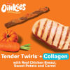 Picture of Oinkies Chickentastic Tender Twirls + Collagen to Support Skin & Joints, Made with Real Chicken Breast, Pumpkin & Carrot, Long-Lasting & Rawhide-Free, 20 count