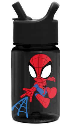 Picture of Simple Modern Marvel Spiderman Kids Water Bottle Plastic BPA-Free Tritan Cup with Leak Proof Straw Lid | Reusable and Durable for Toddlers, Boys | Summit Collection | 12oz, Spidey Kid