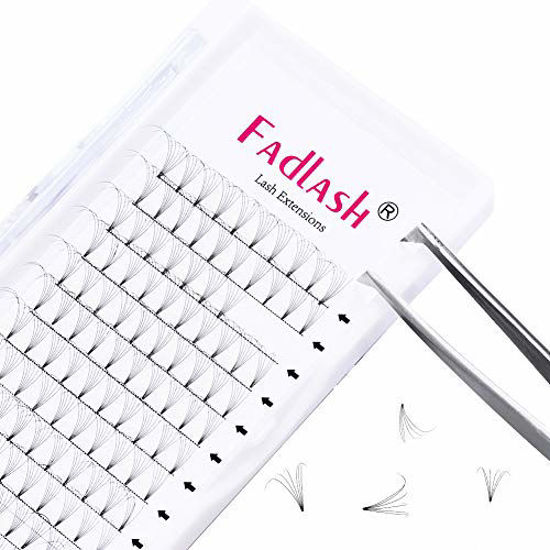 Picture of Premade Volume Eyelash Extensions 3D 5D 8D 0.07 0.10 Premade Fans C D Curl Volume Lash Extensions Short Stem Eyelash Extension Premade Fans (6D-0.10-C, 14mm)