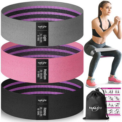 Picture of WALITO Resistance Bands for Legs and Butt, Fabric Exercise Loop Bands Yoga, Pilates, Rehab, Fitness and Home Workout, Strength Bands for Booty