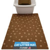 Picture of Drymate Original Cat Litter Mat, Contains Mess from Box, Protects Floors, Urine-Proof, Machine Washable, Soft on Kitty Paws, Absorbent, Waterproof (USA Made, Recycled Content) (20”x28”)(BrownTanPaw)