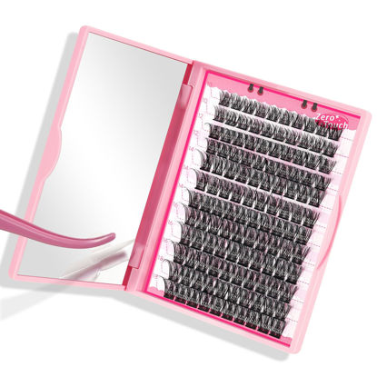 Picture of Lash Clusters, 120 Pcs Individual Cluster Lashes DIY Lash Extension Zero D-10-18mix Eyelash Clusters Volume Wispy Lashes Super Thin Band Reusable Soft & Comfortable(Featherlight-D-10-18 mix)