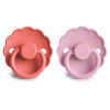 Picture of FRIGG Daisy Natural Rubber Baby Pacifier | Made in Denmark | BPA-Free (Poppy/Lupine, Size 2) 2-Pack