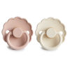 Picture of FRIGG Daisy Natural Rubber Baby Pacifier | Made in Denmark | BPA-Free (Blush/Cream, 0-6 months) 2-Pack