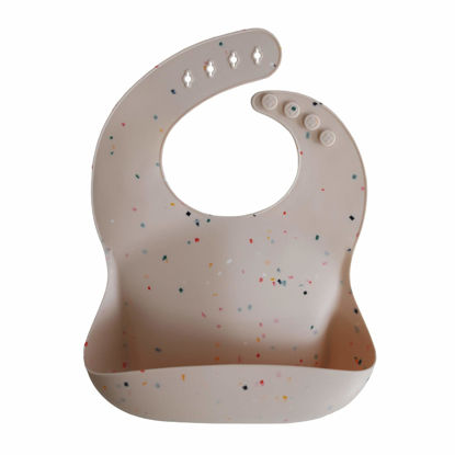 Picture of mushie Silicone Baby Bib | Adjustable Fit Waterproof Bibs (Vanilla Confetti)