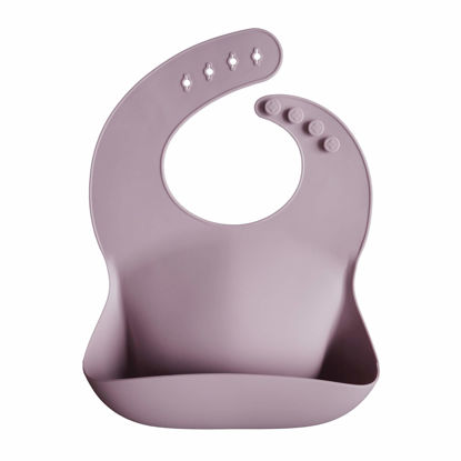 Picture of mushie Silicone Baby Bib | Adjustable Fit Waterproof Bibs (Pale Mauve)