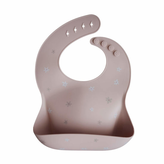 Picture of mushie Silicone Baby Bib | Adjustable Fit Waterproof Bibs (Daisy)