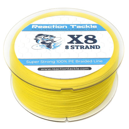 Picture of Reaction Tackle Braided Fishing Line - 8 Strand Hi Vis Yellow 15LB 150yd