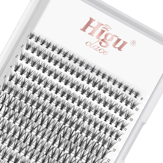 Picture of 240 Pcs DIY Eyelash Extension 20D Thickness 0.07mm Individual Lashes Cluster C Curl 8-14mm Single Lashes Reusable Professional Makeup Mini Lash Clusters Extensions at Home (20D C 8-14mm)