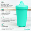 Picture of Re Play Made in USA 2 Pack Sippy Cups for Toddlers, 10 Oz. - Reusable Spill Proof Cups for Kids, Dishwasher/Microwave Safe - Hard Spout Sippy Cups for Toddlers 3.13" x 6.25", Aqua/Mint