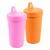 Picture of Re-Play Made in USA 2 Pack Sippy Cups for Toddlers, 10 Oz. - Reusable Spill Proof Cups for Kids, Dishwasher/Microwave Safe - Hard Spout Sippy Cups for Toddlers 3.13" x 6.25", Bright Pink/Orange