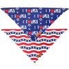 Picture of Realeaf 4th of July Dog Bandanas 2 Pack, Triangle Reversible American Flag Pet Patriotic Scarf for Boy and Girl, Premium Durable Fabric, USA Bandana for Small and Medium Dogs (Small)