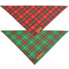 Picture of Realeaf Christmas Dog Bandanas 2 Pack, Reversible Red Green Plaid Dog Scarf, Xmas Pet Bandana for Boy and Girl, Premium Durable Fabric, Holiday Check Bandana for Small and Medium Dogs Pets (Small)