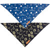 Picture of Realeaf Happy New Year Dog Bandanas 2 Pack, Reversible Holiday Pet Scarf for Boy and Girl, Premium Durable Fabric, Bandana for Small Medium Large and Extra Large Dogs (Small)