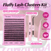 Picture of Fluffy Lashes Clusters Kit Wispy Individual Lashes 100D Volume Cluster Eyelash Extensions Kit 10-16mm D Curl Lash Extension Kit with Bond and Seal and Lash Tweezers DIY Eyelash Kit by Yawamica