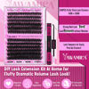 Picture of Yawamica Fluffy Lash Clusters Kit 150D+200D Thick Volume Lash Extension Kit 14-20mm Wispy Eyelash Clusters Individual Lashes Kit with Lash Bond, Lash Remover, Lash Applicator for DIY Lash Extension