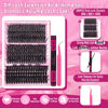 Picture of Yawamica Faux Mink Eyelash Extensions Kit, 300pcs 60D+80D+100D Individual Clusters, Black, Cruelty Free, DIY Lash Beginners