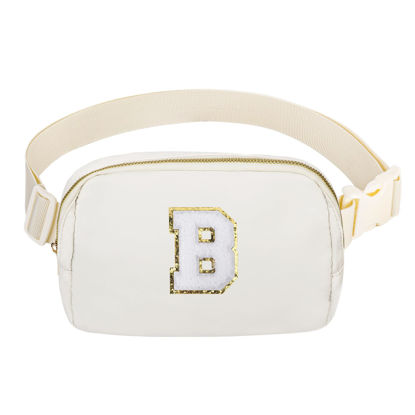 Picture of Birthday Gifts Initial Letter Waist Pack Personalized Gift for 8 9 10 11 12 Year old Girls Teen Cute Gifts Mini Small Pack White Letter B