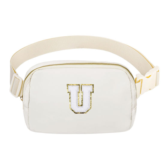 Picture of Birthday Gifts Initial Letter Waist Pack Personalized Gift for 8 9 10 11 12 Year old Girls Teen Cute Gifts Mini Small Pack White Letter U