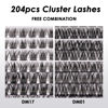 Picture of Lash Clusters 204 Pcs Individual Lashes Clusters Eyelash Extensions False Eyelashes DIY Wispy Fluffy Lash Extension Kit Reusable False Eyelashes Natural Look Mix 10-16mm C D Curl(DM01+DM17)