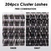 Picture of Lash Clusters 204 Pcs Individual Lashes Clusters Eyelash Extensions False Eyelashes DIY Wispy Fluffy Lash Extension Kit Reusable False Eyelashes Natural Look Mix 10-16mm C D Curl(DM27+DM28)