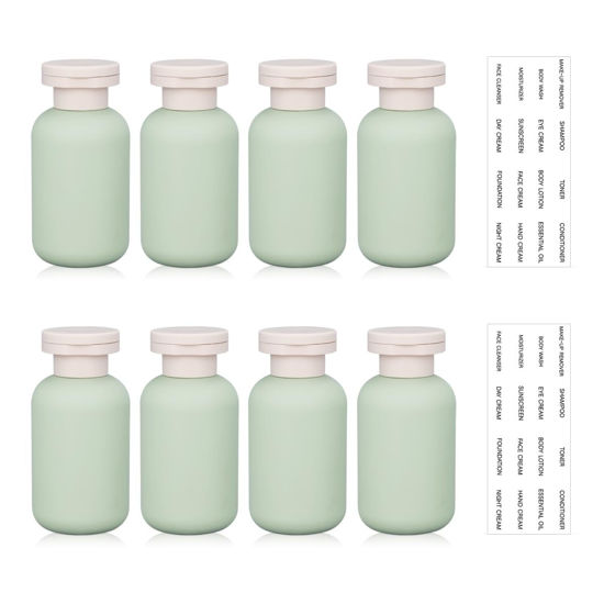 Picture of UMETASS 3.4 oz Plastic Small Travel Shampoo Bottles, Refillable Flip Cap Squeeze Bottles for Toiletries, Leakage-proof Travel Shampoo and Conditioner Bottles(8 pack)