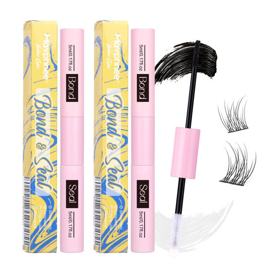 Picture of Lash Bond and Seal 2 Pcs Bond and Seal Lash Glue Waterproof Lash Clusters Glue Stong Hold Eyelash Adhesive 72 Hours Long Lasting Eyelash Glue for Eyelash Clusters Eyelash Extensions by Mavphnee