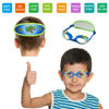 Picture of RUIGAO Kids Swim Goggle 4-7, Toddler Goggles Fabric Strap, Green Dino Goggles for kids