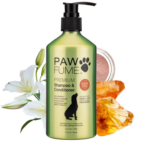 Picture of Pawfume Dog Shampoo and Conditioner - Hypoallergenic Dog Shampoo for Smelly Dogs - Best Dog Shampoos & Conditioners - Probiotic Pet Shampoo for Dogs - Best Dog Shampoo for Puppies (Show Dog)