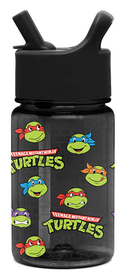 Picture of Simple Modern Nickelodeon TMNT Kids Water Bottle Plastic BPA-Free Tritan Cup with Leak Proof Straw Lid | Reusable and Durable for Toddlers, Boys | Summit Collection | 12oz, TMNT Turtles Unite