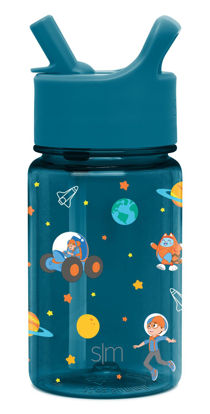 Picture of Simple Modern Blippi Kids Water Bottle Plastic BPA-Free Tritan Cup with Leak Proof Straw Lid | Reusable and Durable for Toddlers, Boys | Summit Collection | 12oz, Blippi Space