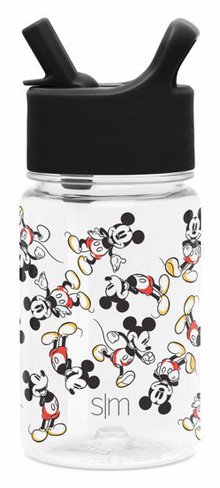 Picture of Simple Modern Disney Mickey Mouse Kids Water Bottle Plastic BPA-Free Tritan Cup with Leak Proof Straw Lid | Reusable and Durable for Toddlers, Boys | Summit Collection | 12oz, Mickey Mouse Retro