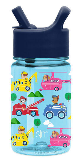 Picture of Simple Modern Nickelodeon Paw Patrol Kids Water Bottle Plastic BPA-Free Tritan Cup with Leak Proof Straw Lid | Reusable and Durable for Toddlers, Girls | Summit Collection | 12oz Paw Patrol Adventures