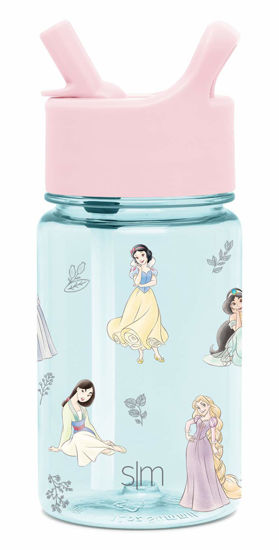 Picture of Simple Modern Disney Princess Kids Water Bottle Plastic BPA-Free Tritan Cup with Leak Proof Straw Lid | Reusable and Durable for Toddlers, Girls | Summit Collection | 12oz, Princesses Royal Beauty