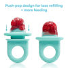 Picture of Frida Baby Push Pop Feeder, Baby Fruit Feeder, Baby Fruit Food Feeder to Safely Introduce New Foods, Fresh + Frozen Food Silicone Feeder for Babies, BPA Free, Dishwasher Safe | 3 Count, Teal