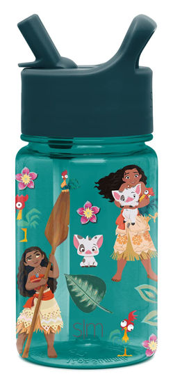 Picture of Simple Modern Disney Moana Kids Water Bottle Plastic BPA-Free Tritan Cup with Leak Proof Straw Lid | Reusable and Durable for Toddlers, Girls | Summit Collection | 12oz, Moanas Village