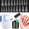 Picture of Beetles Gel Nail Kit Easy Nail Extension Set Etch X Nail Tips 500Pcs Pre Filed Half Matte Long Coffin Nail Tips with 5 in 1 Nail Glue Gel Uv Led Nail Lamp Acrylic Nail Tips