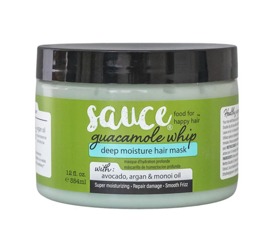 Picture of SAUCE BEAUTY Guacamole Whip Hair Mask - Deep Conditioning for All Hair Types w/Avocado, Honey & Argan Oil - 12 Fl Oz for Dry, Damaged & Frizzy Hair (Guacamole)