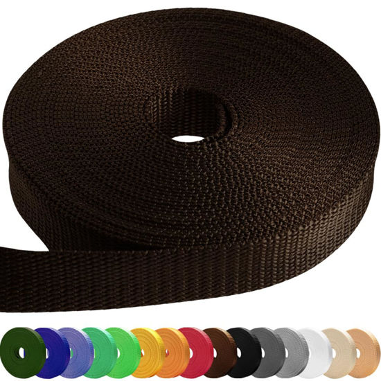 Picture of TECEUM 1.5 Inch Webbing - Dark Chocolate - 10 Yards - 1.5” Webbing for Climbing Outdoors Indoors Crafting DIY nw