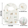 Picture of Zainpe 6Pcs Snap Muslin Cotton Bibs for Baby Bear Fox Deer Dog Bib Adjustable Machine Washable Burp Cloths with 6 Absorbent Soft Layers for Unisex Infant Newborn Toddler Drooling Feeding Teething