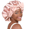 Picture of YANIBEST Satin Bonnet Silk Bonnet for Sleeping Double Layer Satin Lined Hair Bonnet with Tie Band Bonnets for Women Natural Curly Hair